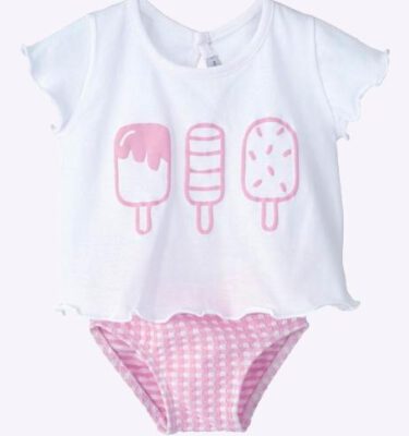 Conjunto baño vichy rosa