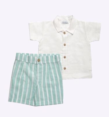 Conjunto camisa pantalón rayado
